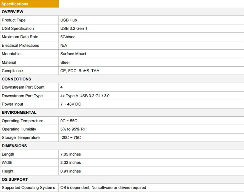4口USB 3.2 Gen 1集线器PCBA